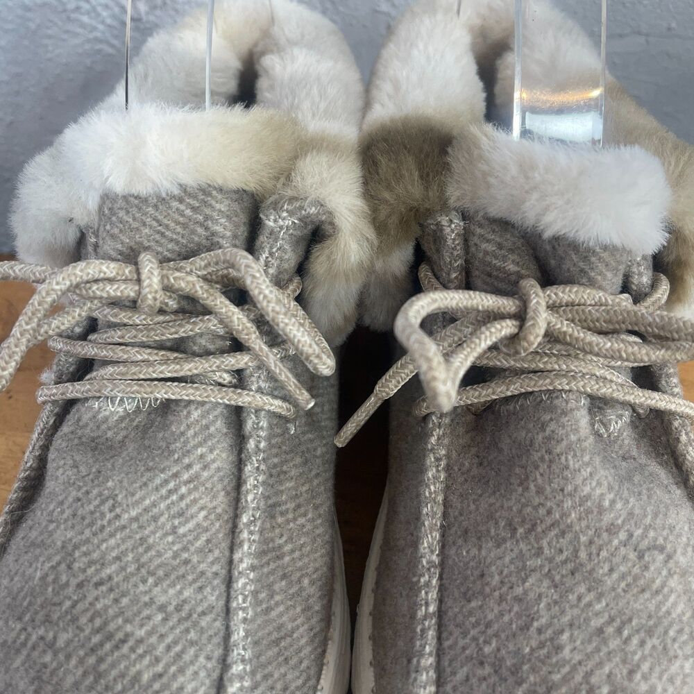 Hey Dude Britt Booties Womens 7 Coffee Dye Faux Fur Lined Cozy Moc Toe Warm - Picture 8 of 13